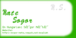 mate sogor business card